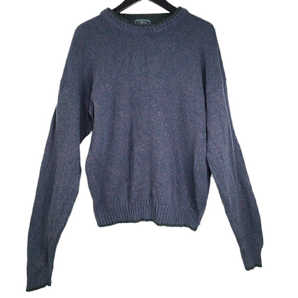 Vintage Woolrich Navy Blue Heavy Knit Crewneck Pullover Sweater